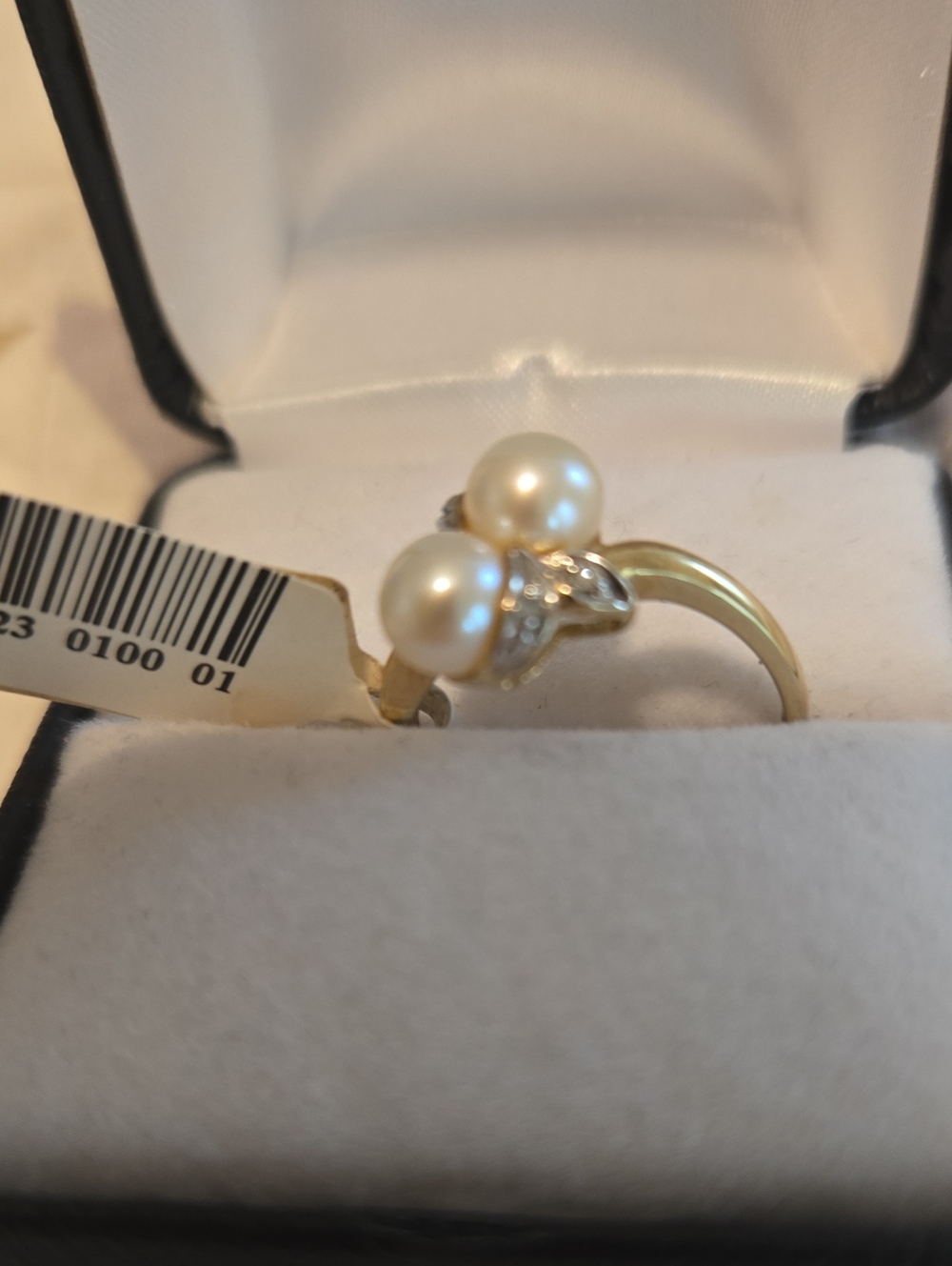 Classic Pearl Double-Cluster Ring in10k Solid Gold